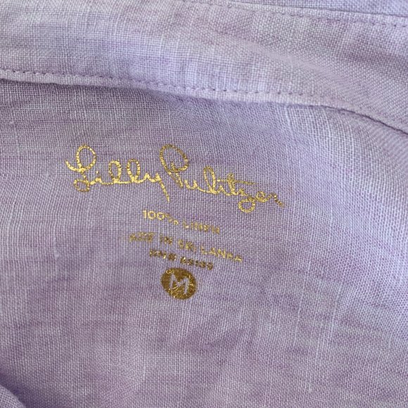 Lilly Pulitzer Shirt Linen Sea View Button Down - Picture 4 of 7